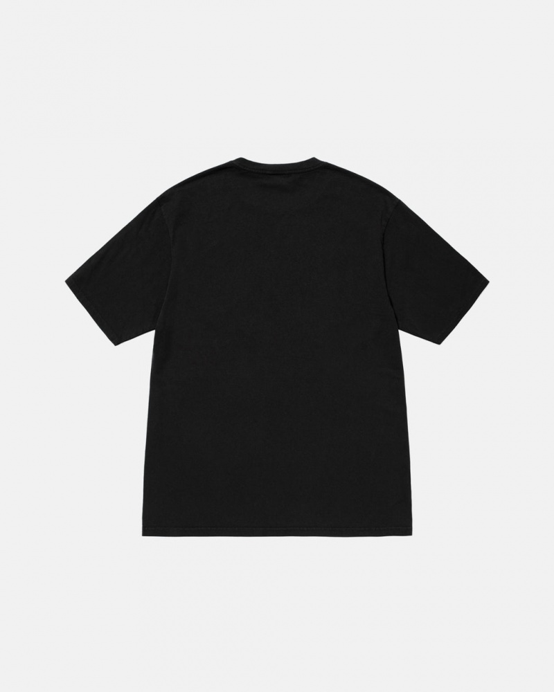 Stussy Small Stock Tee Pigment Dyed - Unisex Shortsleeve Negros | MXICD71755