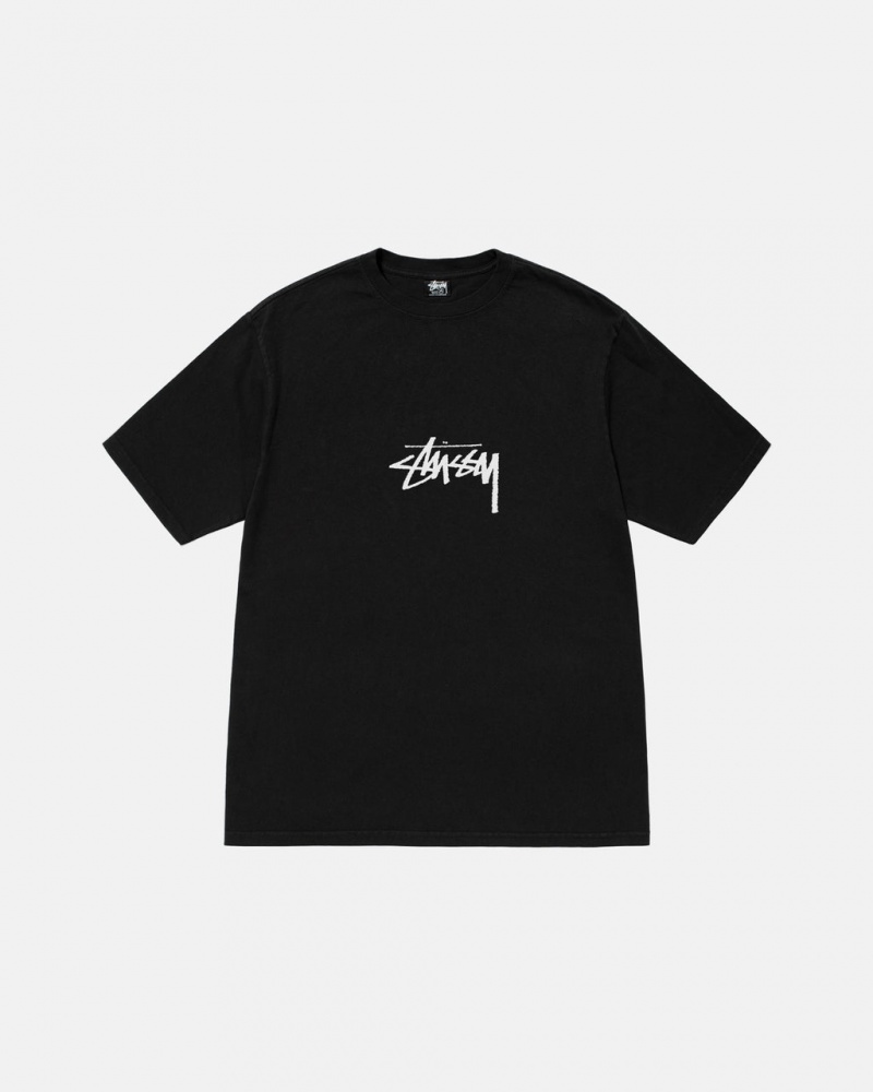 Stussy Small Stock Tee Pigment Dyed - Unisex Shortsleeve Negros | MXICD71755