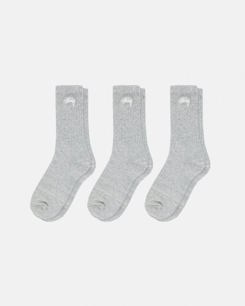 Stussy Stock Crew Sock Pack - Home Goods Grises | MXXBR34432