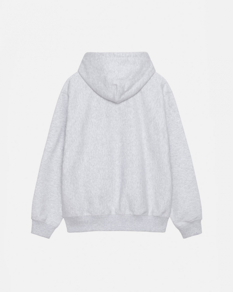 Stussy Stock Logo Applique Hoodie - Unisex Hoodies Grises Blancos | LMXTR74423