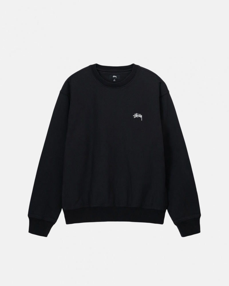 Stussy Stock Logo Crew - Unisex Hoodies Negros | PMXER92176