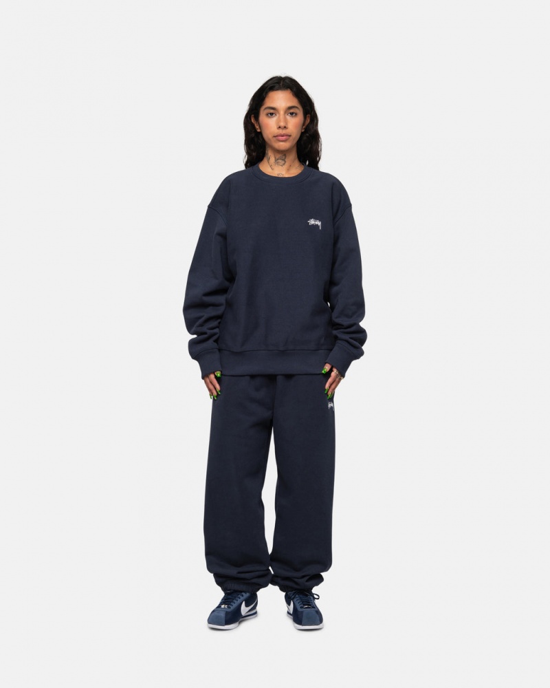 Stussy Stock Logo Sweatpant - Unisex Pants Azul Marino | AMXWC34184