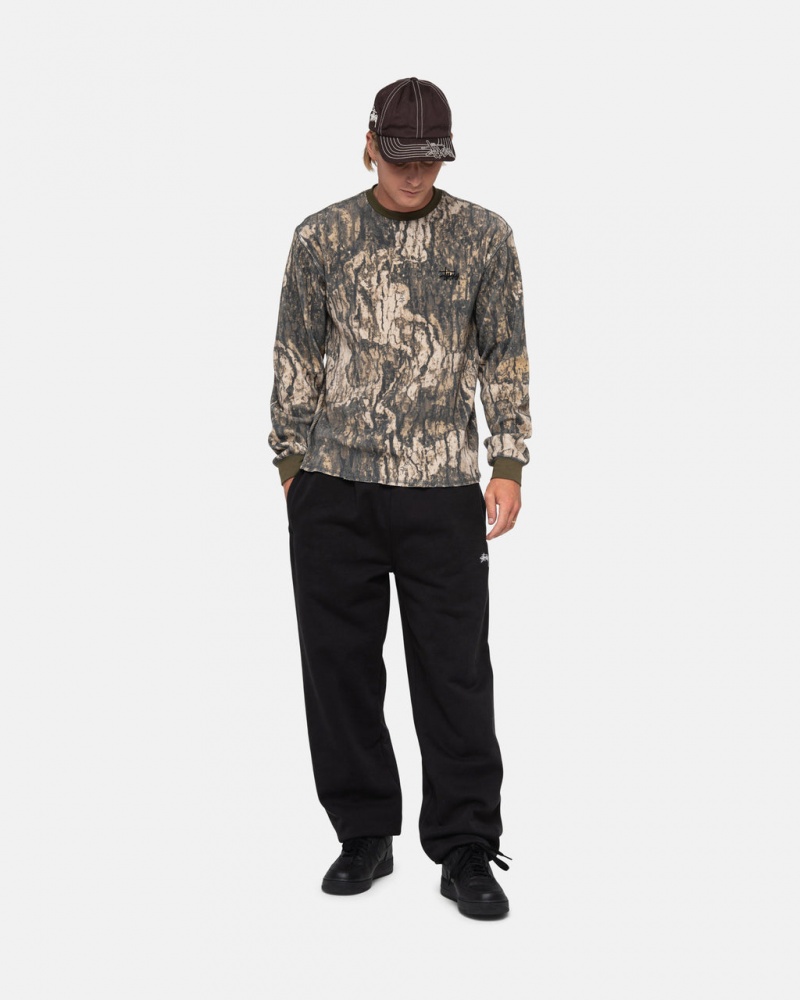 Stussy Stock Logo Sweatpant - Unisex Pants Negros | SMXVO62005