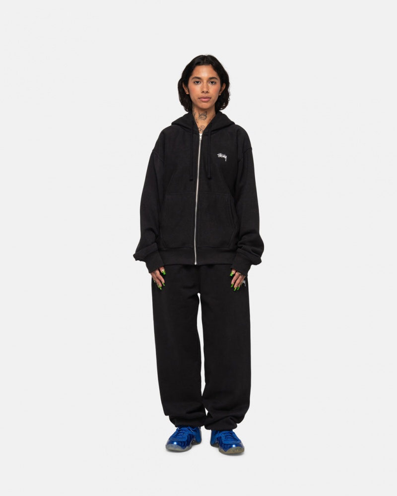 Stussy Stock Logo Sweatpant - Unisex Pants Negros | SMXVO62005