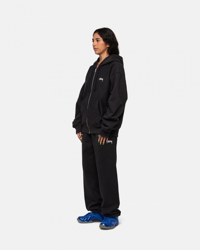 Stussy Stock Logo Sweatpant - Unisex Pants Negros | SMXVO62005