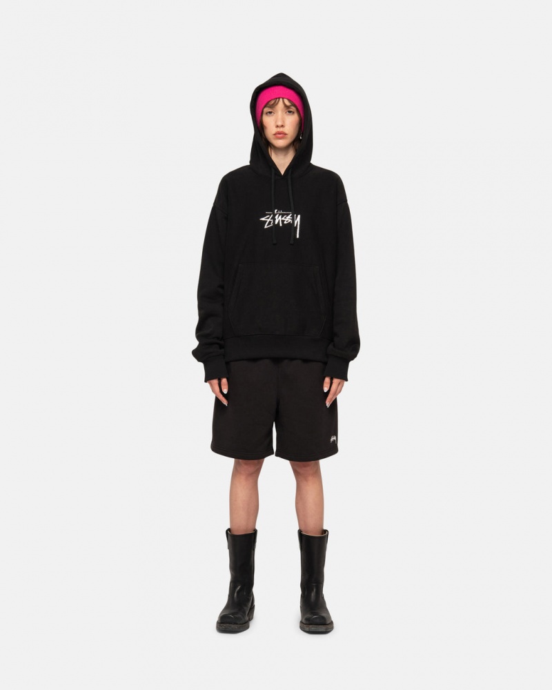 Stussy Stock Logo Sweatshort - Unisex Shorts Trunks Negros | LMXSX77580