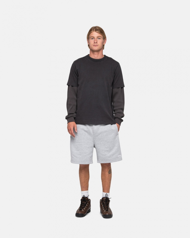 Stussy Stock Logo Sweatshort - Unisex Shorts Trunks Grises | SMXNY27393