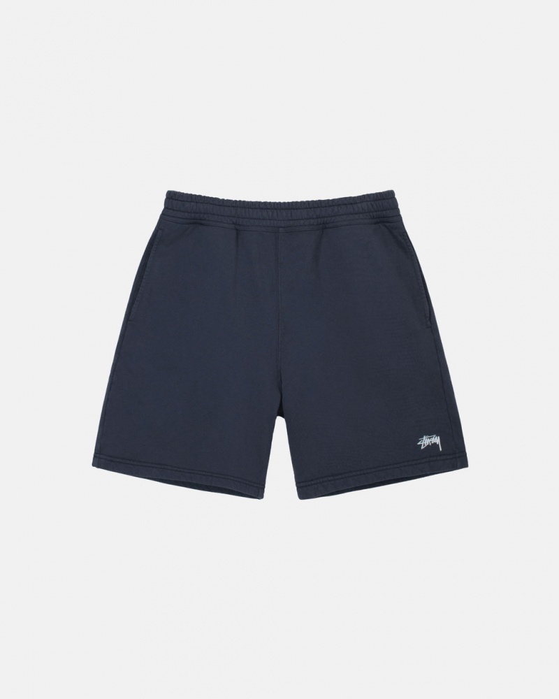 Stussy Stock Logo Sweatshort - Unisex Shorts Trunks Azul Marino | PMXER92108