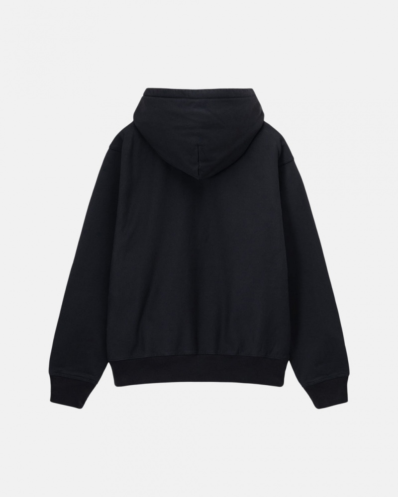 Stussy Stock Logo Zip Hoodie - Unisex Hoodies Negros | MXCIF88658