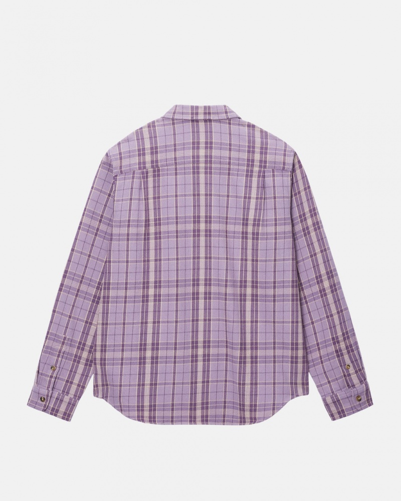 Stussy Stones Plaid Shirt - Unisex Tops Lavanda | XMXBH41709