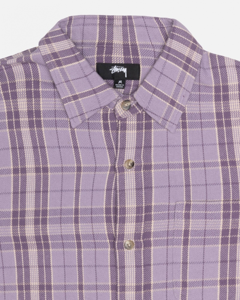 Stussy Stones Plaid Shirt - Unisex Tops Lavanda | XMXBH41709