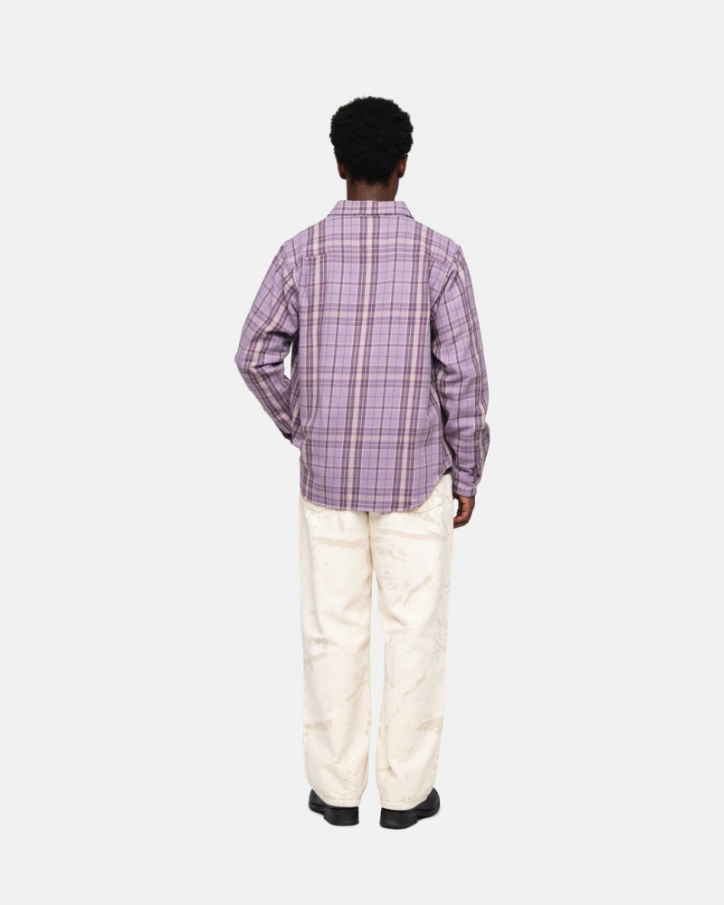 Stussy Stones Plaid Shirt - Unisex Tops Lavanda | XMXBH41709