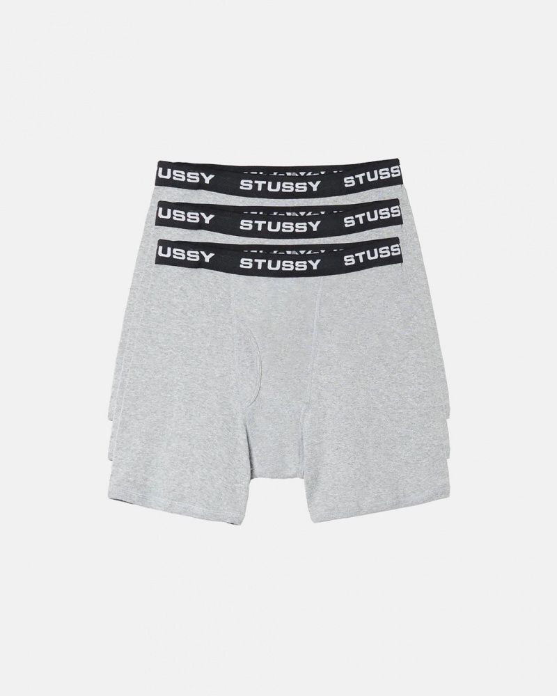 Stussy Stussy Boxer Briefs - Unisex Shorts Trunks Grises | EMXHC50852