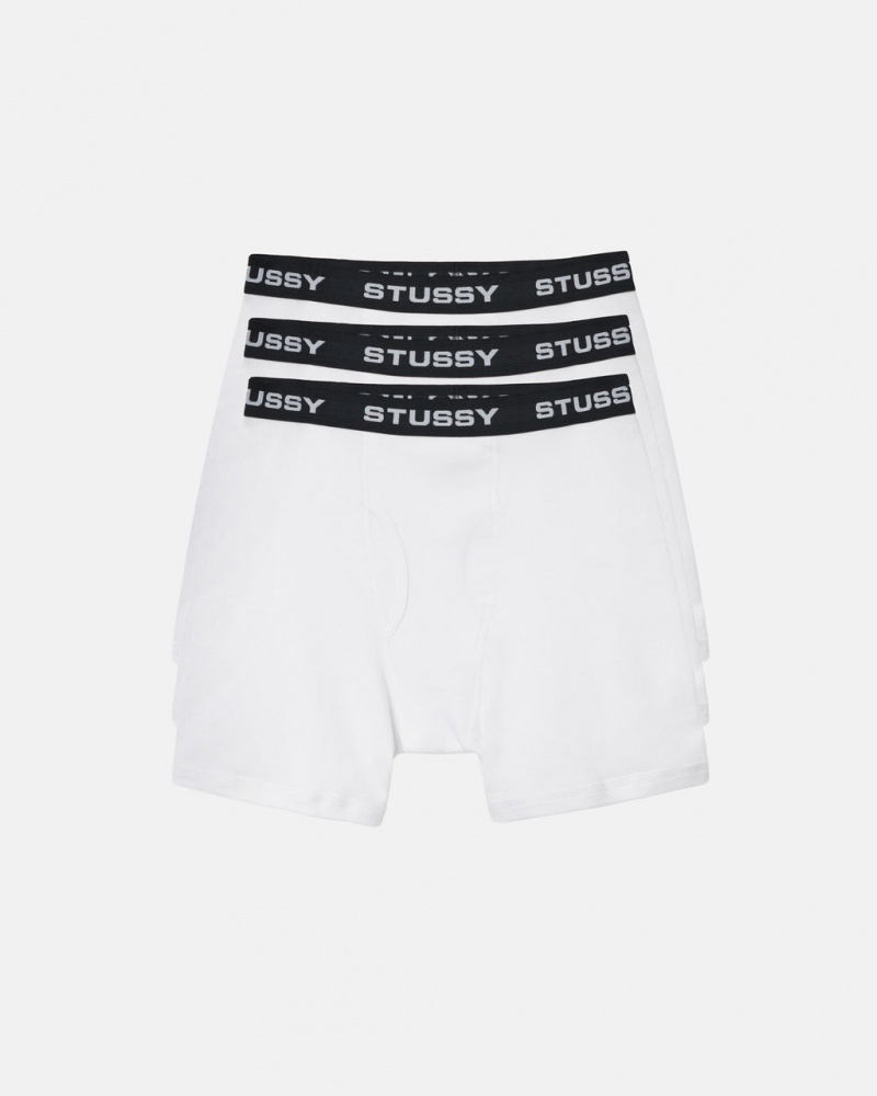 Stussy Stussy Boxer Briefs - Unisex Shorts Trunks Blancos | MXNEJ11355