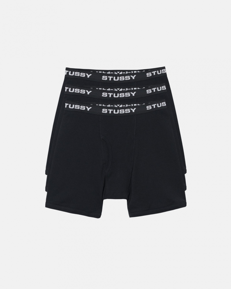 Stussy Stussy Boxer Briefs - Unisex Shorts Trunks Negros | EMXHC56340