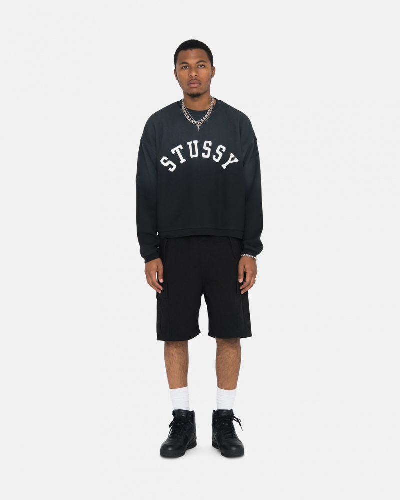 Stussy Sun Faded Oversized Crew - Unisex Hoodies Negros | LMXSX44557