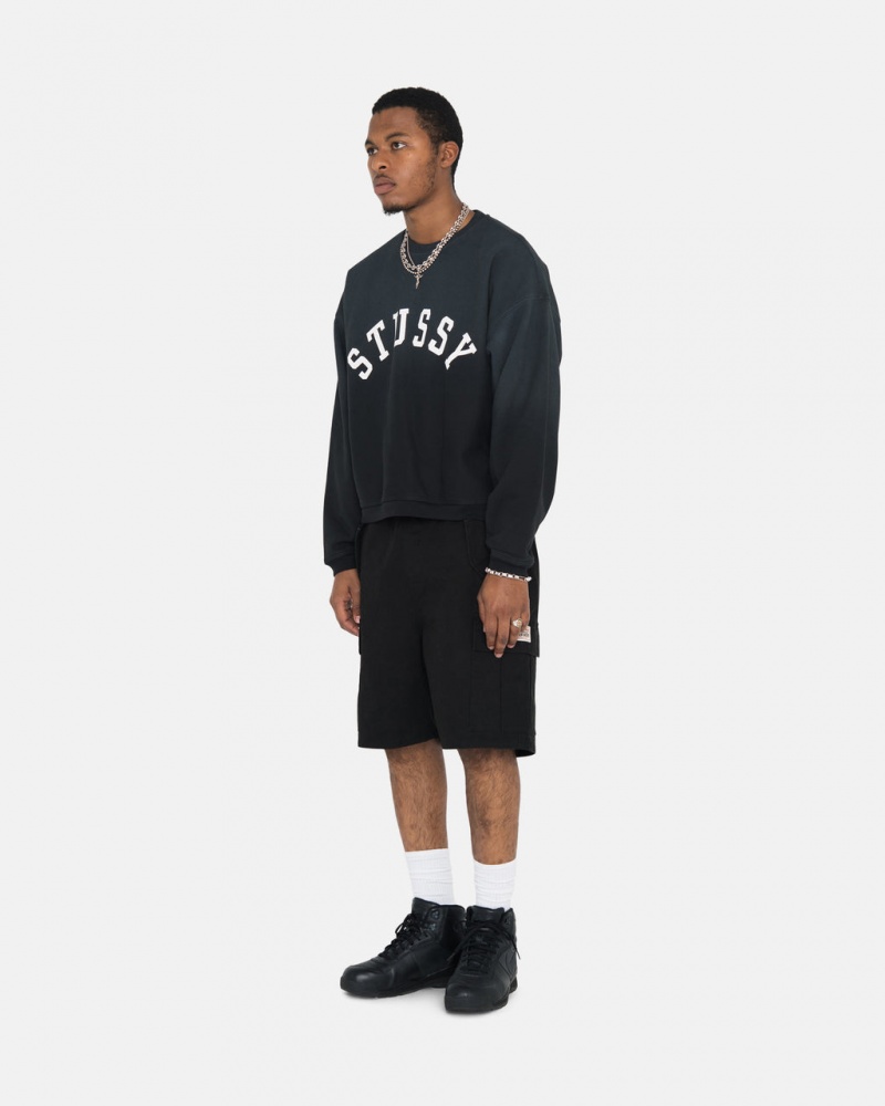 Stussy Sun Faded Oversized Crew - Unisex Hoodies Negros | LMXSX44557