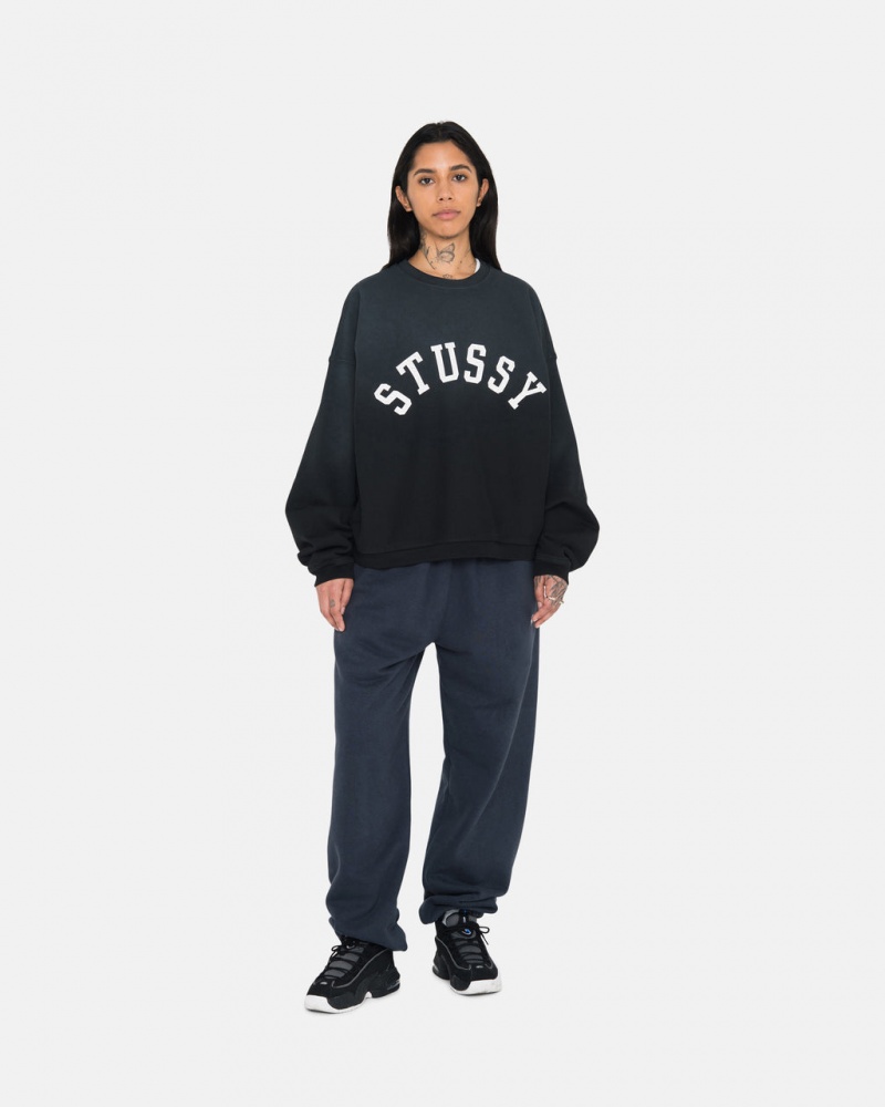 Stussy Sun Faded Oversized Crew - Unisex Hoodies Negros | LMXSX44557