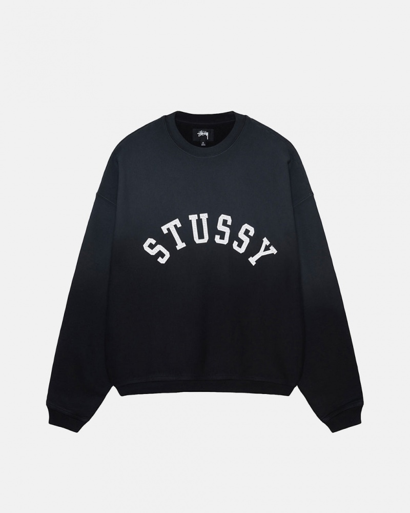 Stussy Sun Faded Oversized Crew - Unisex Hoodies Negros | LMXSX44557