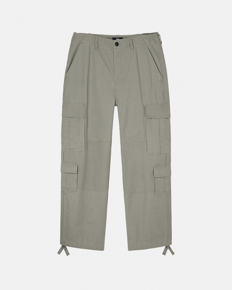 Stussy Surplus Cargo Ripstop - Unisex Jeans Pants Verde Oliva | FMXUI69544