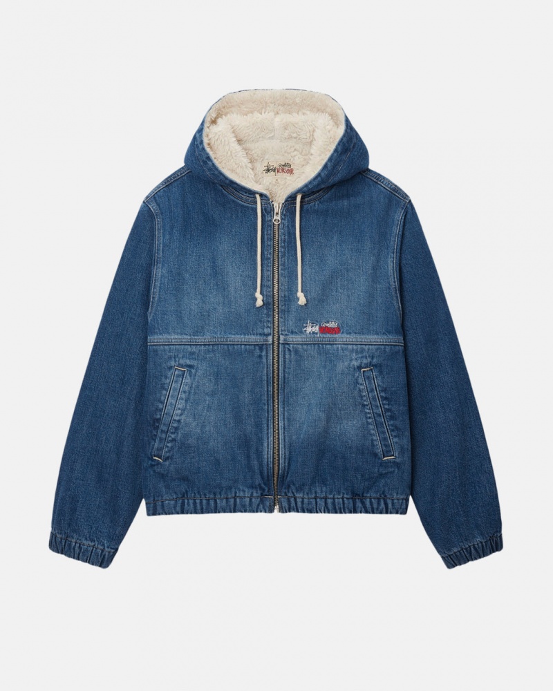 Stussy Trabajo Jacket Denim Sherpa - Unisex Jackets Azules | MXQCS11715