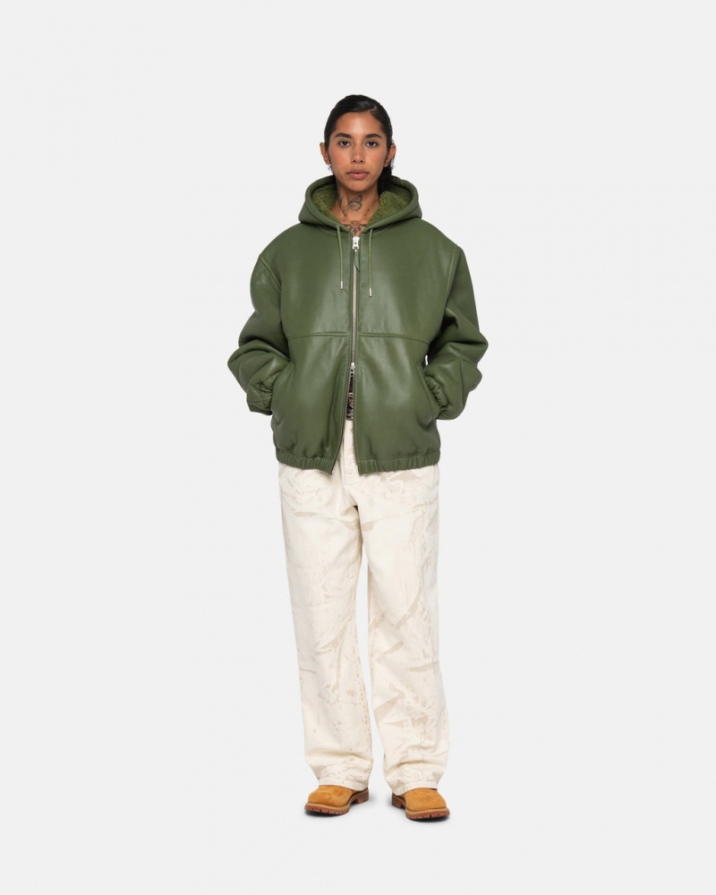 Stussy Trabajo Jacket Shearling - Unisex Jackets Verdes | DMXKV44039