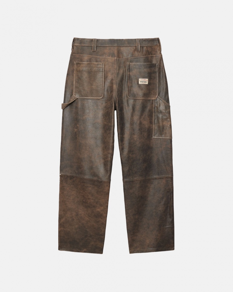 Stussy Trabajo Pant Distressed Cuero - Unisex Jeans Pants Marrom | GMXEC33396