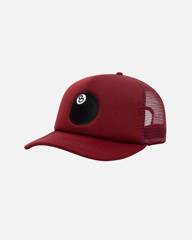 Stussy Trucker 8 Ball Snapback - Unisex Rojos | MXZDE12764