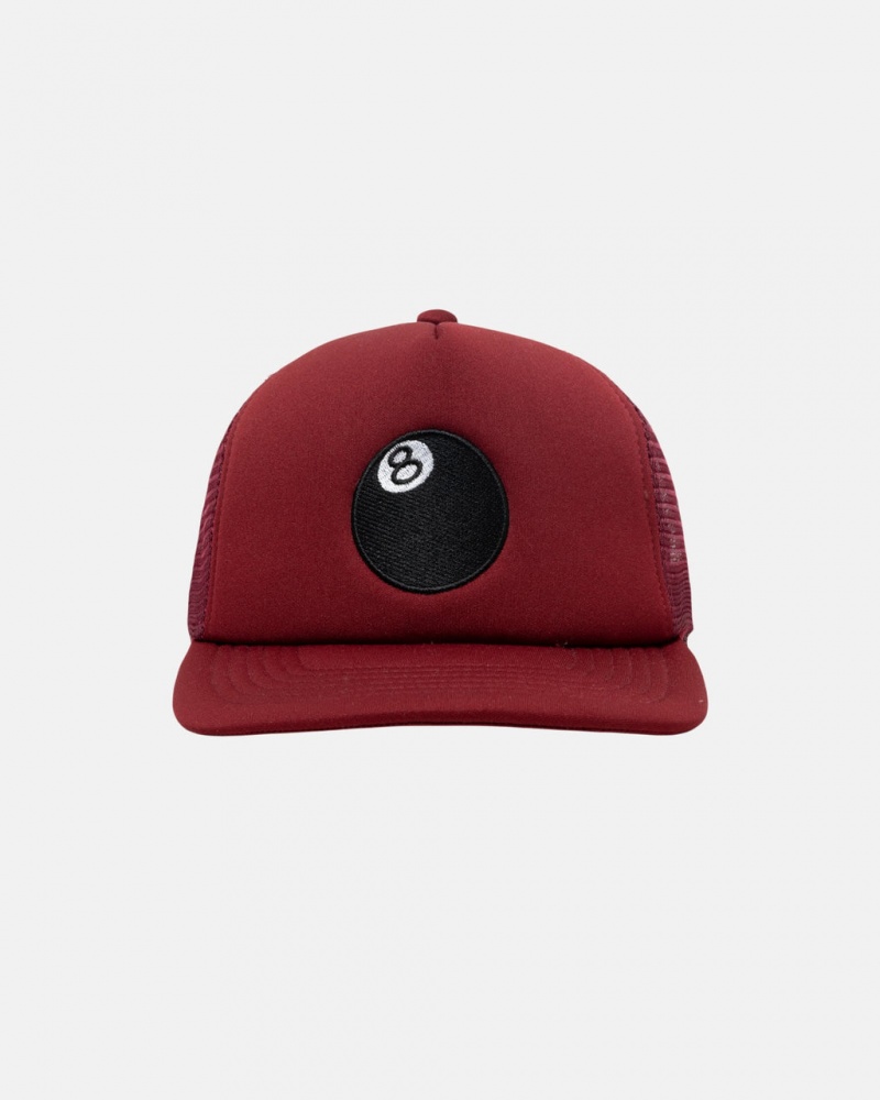 Stussy Trucker 8 Ball Snapback - Unisex Rojos | MXZDE12764