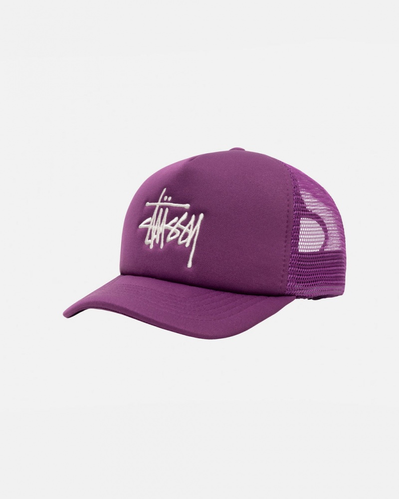 Stussy Trucker Big Basic Snapback - Unisex Morados | YMXGT89033