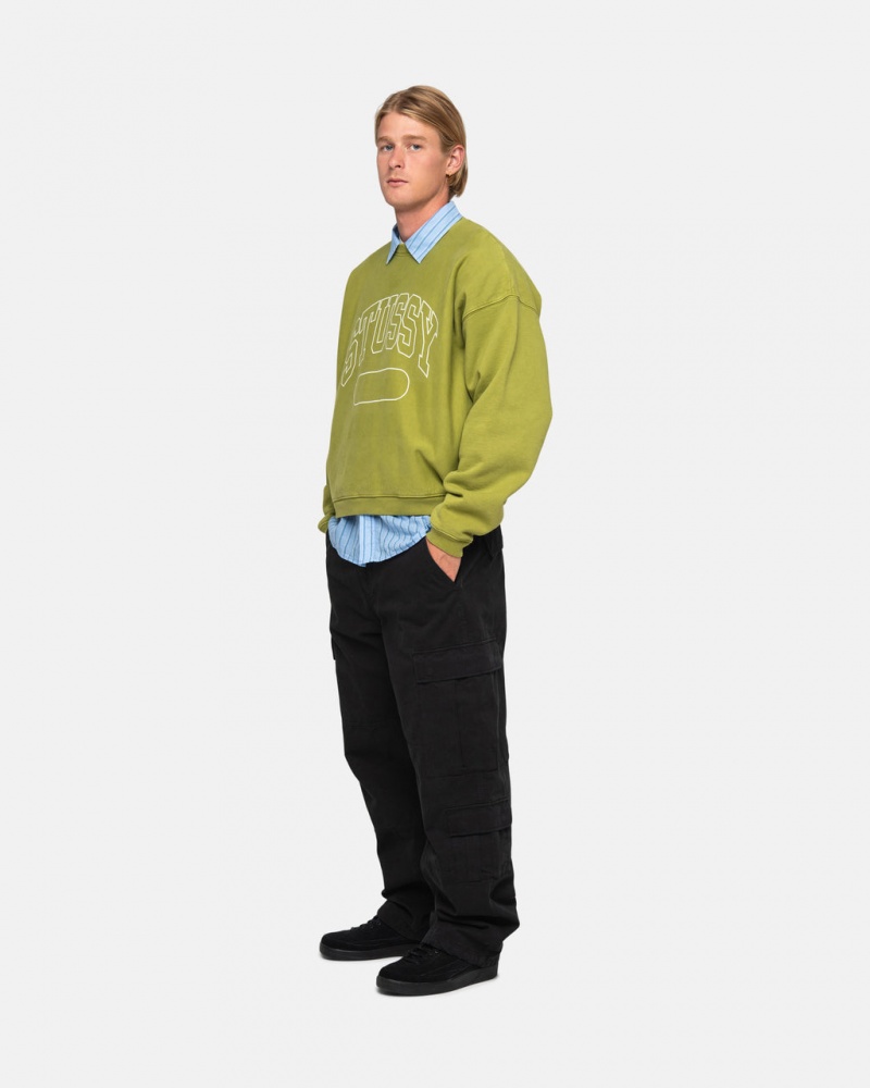 Stussy Varsity Oversized Crew - Unisex Hoodies Verdes | MXCVG99157