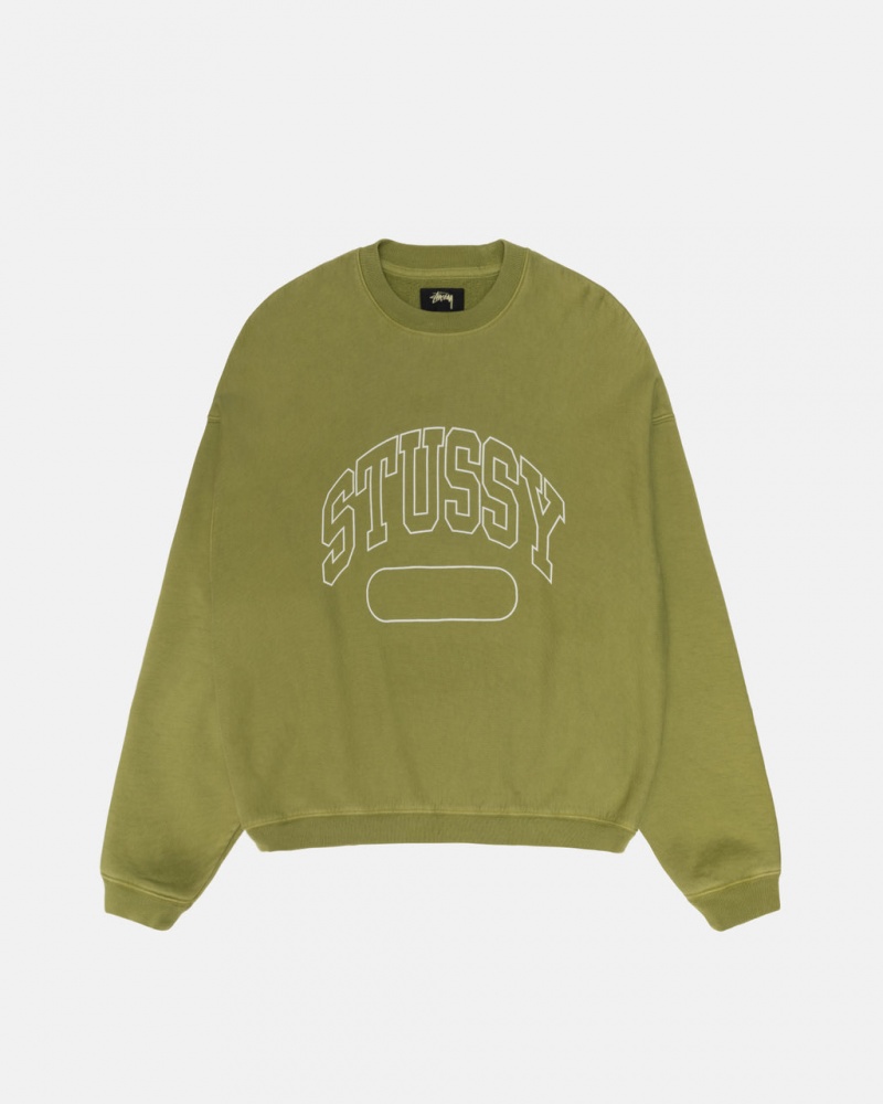 Stussy Varsity Oversized Crew - Unisex Hoodies Verdes | MXCVG99157