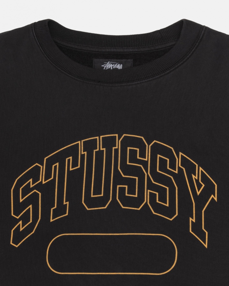 Stussy Varsity Oversized Crew - Unisex Hoodies Negros | GMXUC85659