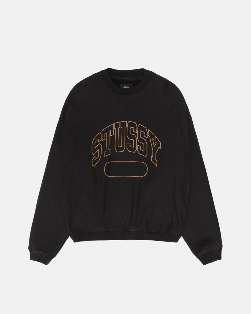 Stussy Varsity Oversized Crew - Unisex Hoodies Negros | GMXUC85659