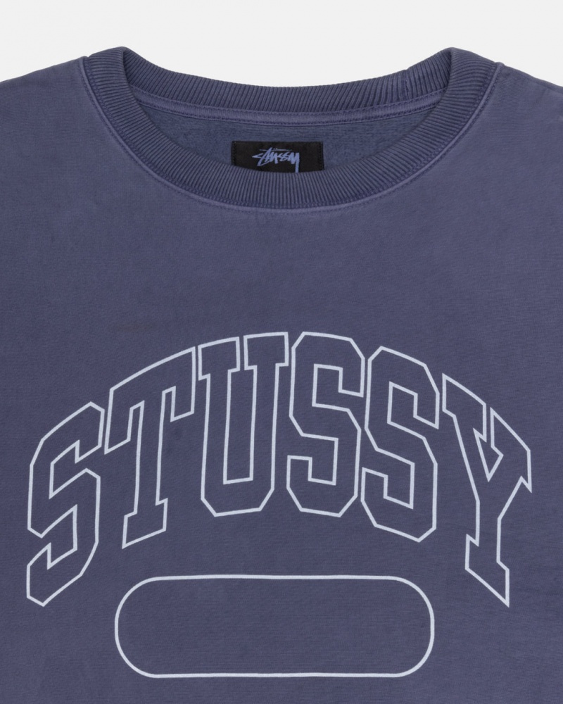 Stussy Varsity Oversized Crew - Unisex Hoodies Azules | EMXHC27480