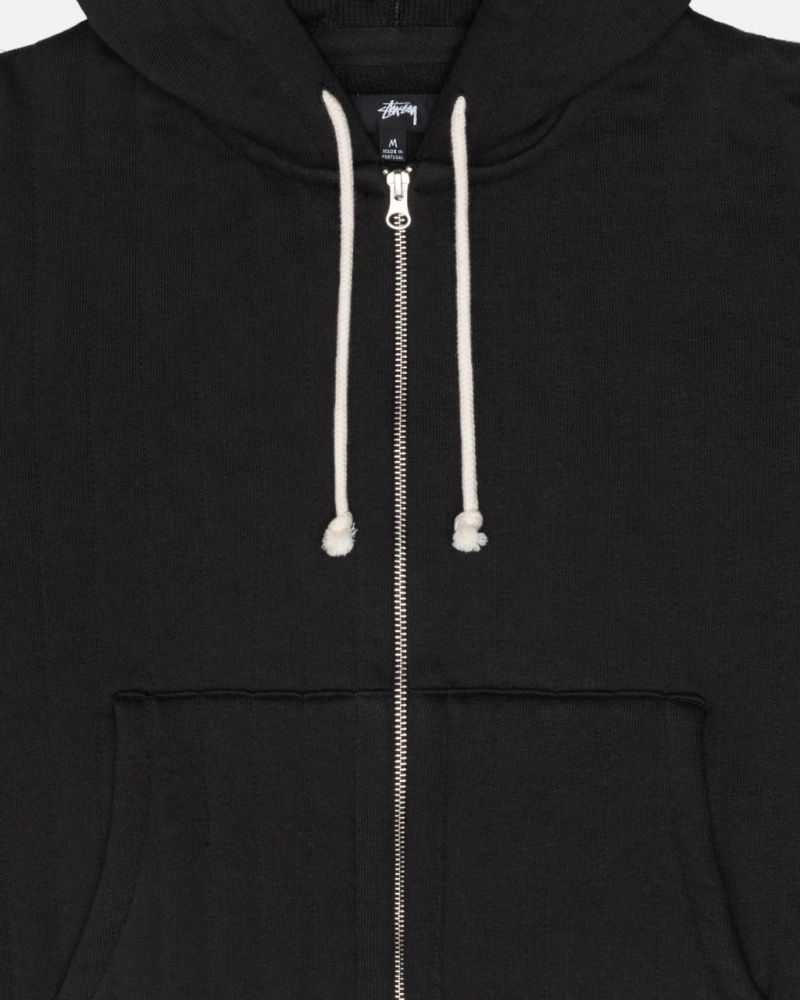 Stussy Vertical Acolchado Zip Hoodie - Unisex Hoodies Negros | MXJBT52854