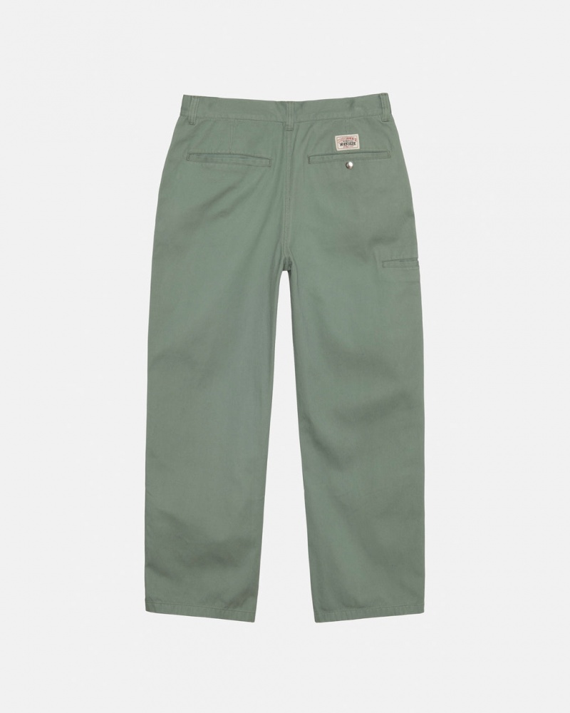 Stussy Workgear Trouser Twill - Unisex Pants Verdes | QMXWA50319