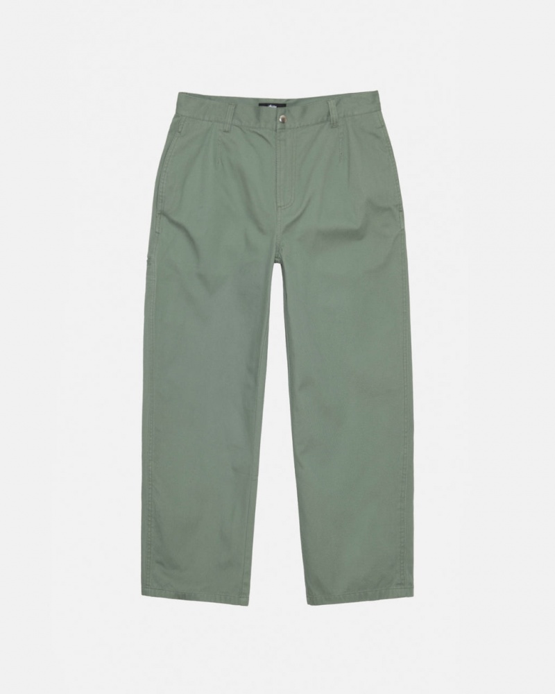 Stussy Workgear Trouser Twill - Unisex Pants Verdes | QMXWA50319