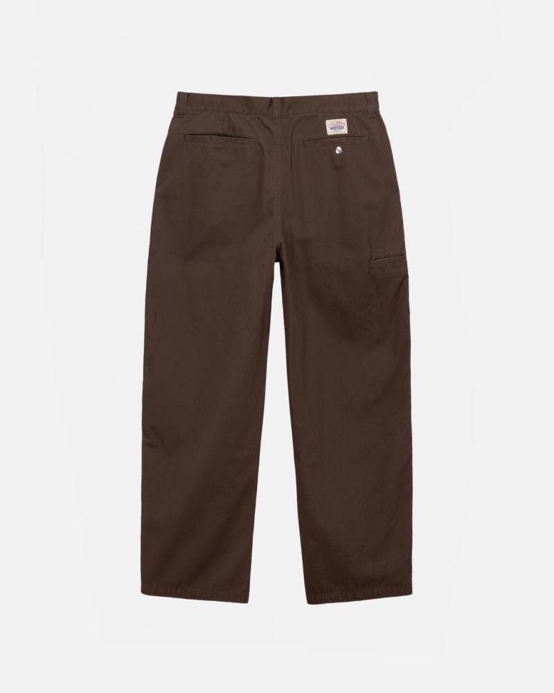 Stussy Workgear Trouser Twill - Unisex Pants Marrom | BMXSD89836