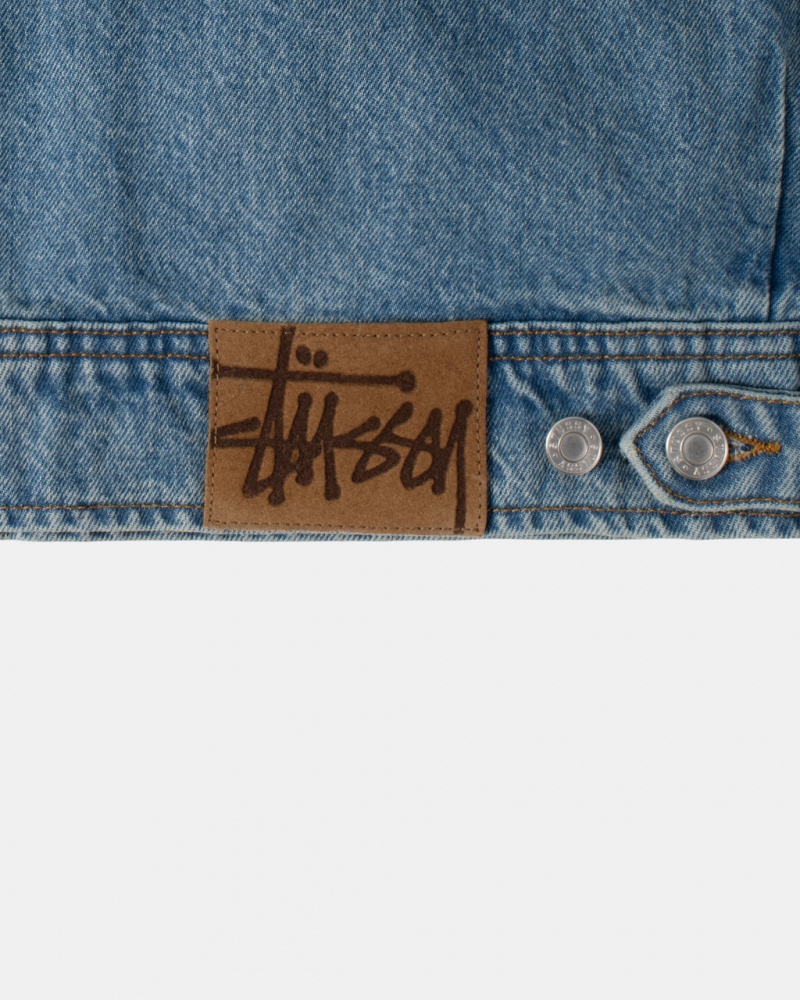 Stussy Zip Trabajo Jacket Denim - Unisex Jackets Azules | MXEGJ30997