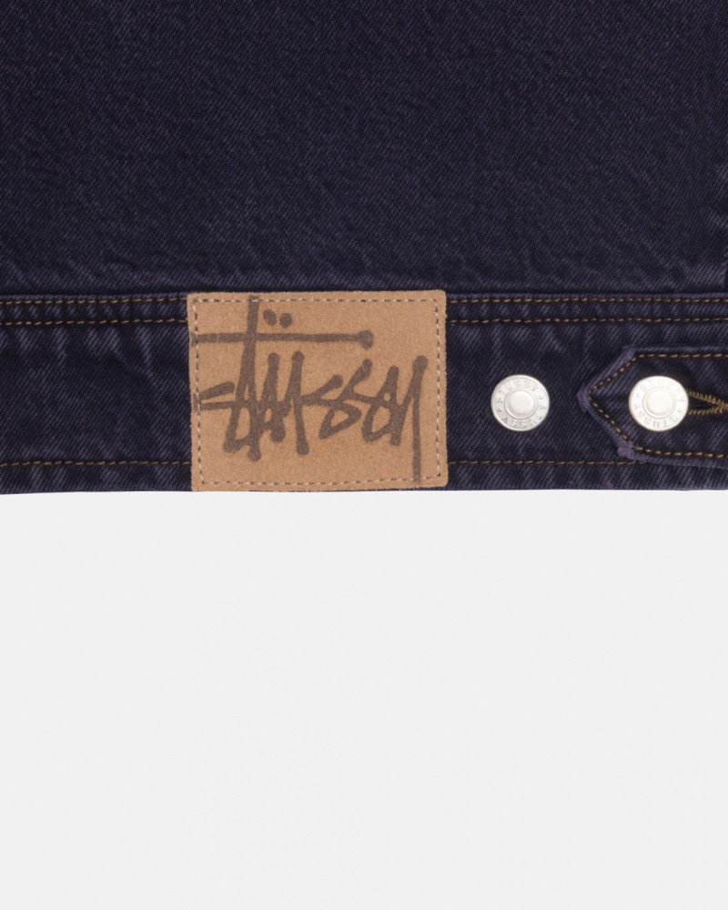 Stussy Zip Trabajo Jacket Denim - Unisex Jackets Outerwear Negros | LMXSX81164