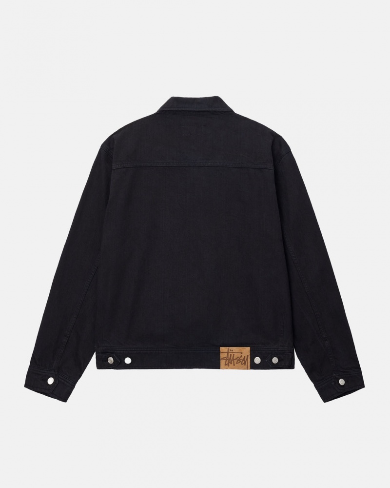 Stussy Zip Trabajo Jacket Overdyed - Unisex Jackets Negros | FMXHY62365